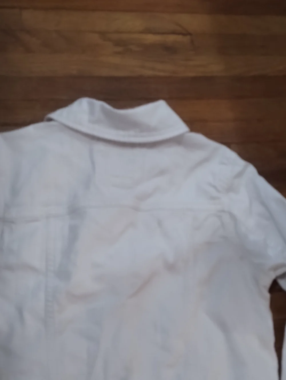 SO White Cropped Denim Jacket with Button Front